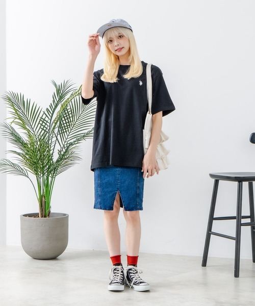 U.S. POLO ASSN.(ユーエスポロアッスン)の「【U.S. POLO ASSN./ユーエスポロアッスン】【綿100% ワンポイント刺繍が程よいアクセント】半袖Tシャツ ビッグシルエット 無地 定番 王道 カジュアル 上品 ユニセックス(Tシャツ/カットソー・メンズ・ブラック/ホワイト・LARGE)」の11枚目の写真