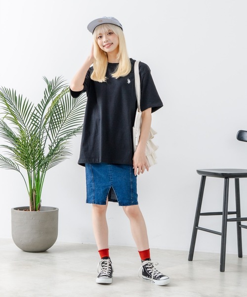 U.S. POLO ASSN.(ユーエスポロアッスン)の「【U.S. POLO ASSN./ユーエスポロアッスン】【綿100% ワンポイント刺繍が程よいアクセント】半袖Tシャツ ビッグシルエット 無地 定番 王道 カジュアル 上品 ユニセックス(Tシャツ/カットソー・メンズ・ブラック/ホワイト・LARGE)」の12枚目の写真