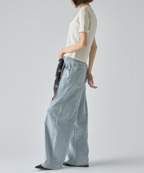goocy（グーシー）の「【冷感・吸水速乾】ワイドストレートデニム（デニムパンツ・レディース・ブラック/ブルー・MEDIUM/SMALL）」の14枚目の写真