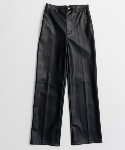 MAISON SPECIAL(メゾンスペシャル)の「Straight Vegan Leather Pants/ストレートヴィーガンレザーパンツ(その他パンツ・レディース・ボルドー/ブラック/カーキ・38/36/34)」の2枚目の写真