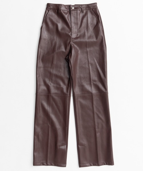 MAISON SPECIAL(メゾンスペシャル)の「Straight Vegan Leather Pants/ストレートヴィーガンレザーパンツ(その他パンツ・レディース・ボルドー/ブラック/カーキ・38/36/34)」の16枚目の写真