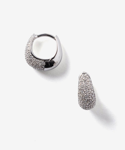 TOM WOOD（トムウッド）の「【TOM WOOD / トムウッド】Ice Huggies Pave / パヴェ フープ ピアス シルバー（ピアス（両耳用）・レディース・シルバー・FREE）」の2枚目の写真