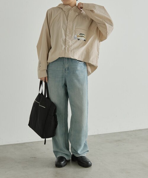 ear PAPILLONNER（イアパピヨネ）の「【Takuro Matsui×ear】コラボウインドブレーカー（ブルゾン・レディース・ブラック/ベージュ・FREE）」の14枚目の写真