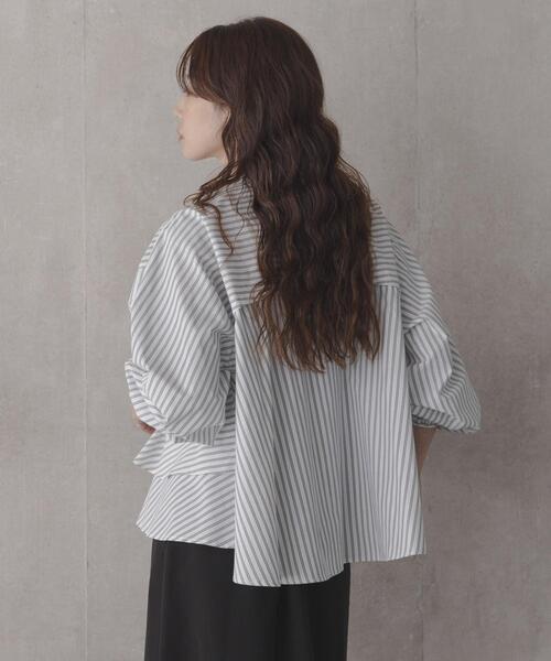 URBAN RESEARCH Sonny Label（アーバンリサーチサニーレーベル）の「『WEB限定』バンドカラーフリルストライプシャツ（シャツ/ブラウス・レディース・ホワイト系その他/ブラウン系その他/ブルー系その他・FREE）」の8枚目の写真
