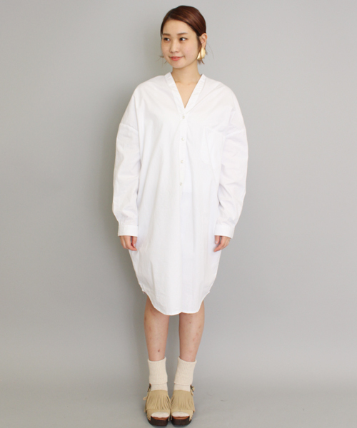 mystic（ミスティック）の「【mystic】ダンガリーシャツワンピース（ワンピース・レディース・オフホワイト/ブルー/ネイビー・ﾌﾘ-）」の5枚目の写真