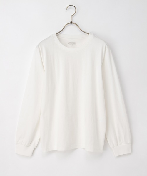 Honeys(ハニーズ)の「こだわり綿長袖Tシャツ(Tシャツ/カットソー・レディース・カーキ/グレイッシュブルー/ピンク/モカ/ブラック/オフホワイト/グレイッシュベージュ・L/M/S/LL)」の21枚目の写真