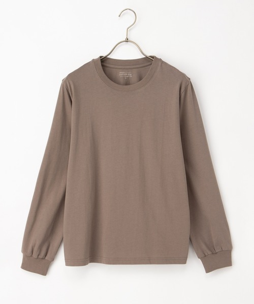 Honeys(ハニーズ)の「こだわり綿長袖Tシャツ(Tシャツ/カットソー・レディース・カーキ/グレイッシュブルー/ピンク/モカ/ブラック/オフホワイト/グレイッシュベージュ・L/M/S/LL)」の9枚目の写真