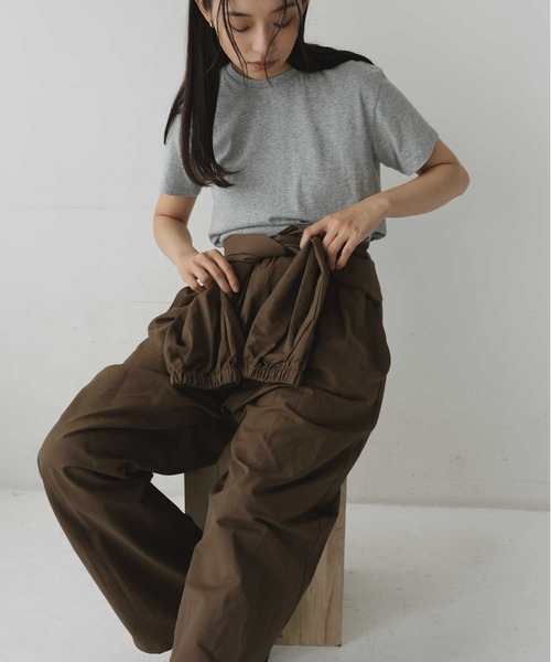  hellam（へラム）の「2WAY腰巻きツイルパンツ（その他パンツ・レディース・ネイビー/ブラック/ブラウン/アイボリー・FREE）」の18枚目の写真