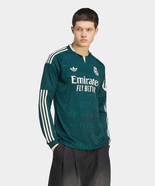 adidas(アディダス)の「レアル・マドリード 26/27 アウェイ ユニフォーム 長袖 / アディダス adidas(Tシャツ/カットソー・メンズ・グリーン・MEDIUM/LARGE/XXX-LARGE/XX-LARGE/X-LARGE/SMALL)」の1枚目の写真