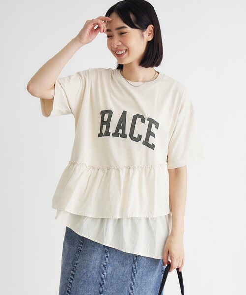 HONEYSUCKLE ROSE(ハニーサックルローズ)の「◆ピグメント切替ロゴプリントTシャツ(Tシャツ/カットソー・レディース・ダークグレー/オフホワイト・04/05)」の3枚目の写真