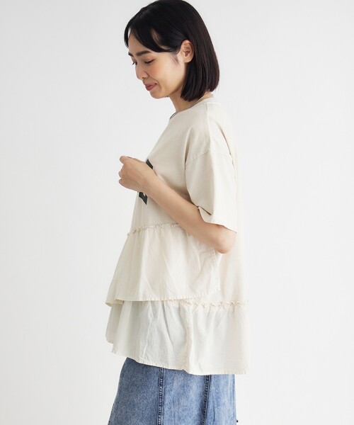 HONEYSUCKLE ROSE(ハニーサックルローズ)の「◆ピグメント切替ロゴプリントTシャツ(Tシャツ/カットソー・レディース・ダークグレー/オフホワイト・04/05)」の4枚目の写真
