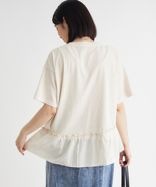 HONEYSUCKLE ROSE(ハニーサックルローズ)の「◆ピグメント切替ロゴプリントTシャツ(Tシャツ/カットソー・レディース・ダークグレー/オフホワイト・04/05)」の5枚目の写真