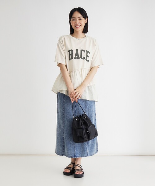 HONEYSUCKLE ROSE(ハニーサックルローズ)の「◆ピグメント切替ロゴプリントTシャツ(Tシャツ/カットソー・レディース・ダークグレー/オフホワイト・04/05)」の7枚目の写真