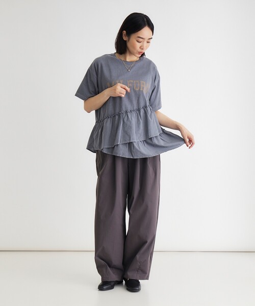 HONEYSUCKLE ROSE(ハニーサックルローズ)の「◆ピグメント切替ロゴプリントTシャツ(Tシャツ/カットソー・レディース・ダークグレー/オフホワイト・04/05)」の12枚目の写真
