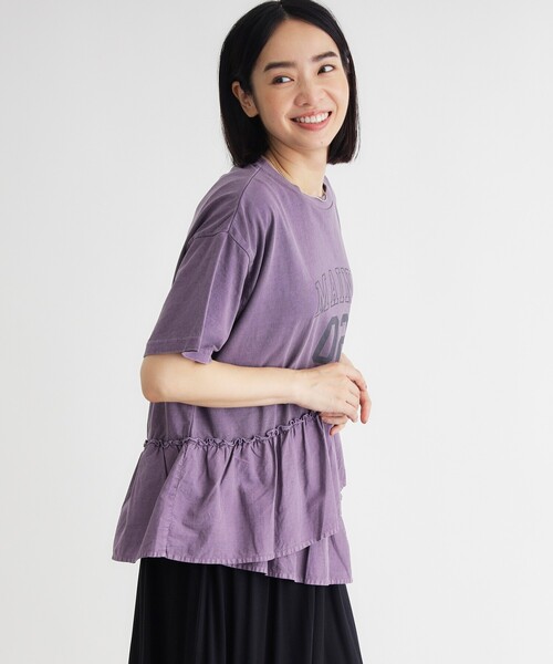 HONEYSUCKLE ROSE(ハニーサックルローズ)の「◆ピグメント切替ロゴプリントTシャツ(Tシャツ/カットソー・レディース・ダークグレー/オフホワイト・04/05)」の14枚目の写真