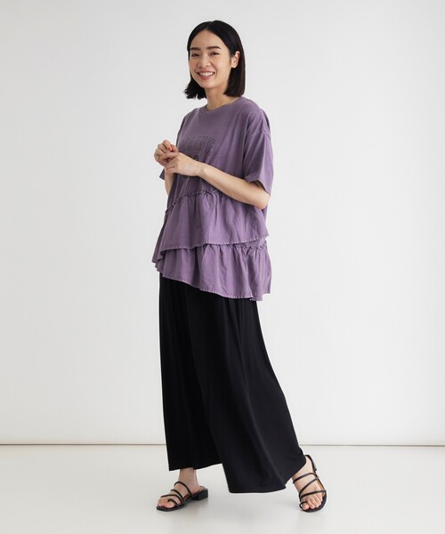 HONEYSUCKLE ROSE(ハニーサックルローズ)の「◆ピグメント切替ロゴプリントTシャツ(Tシャツ/カットソー・レディース・ダークグレー/オフホワイト・04/05)」の16枚目の写真