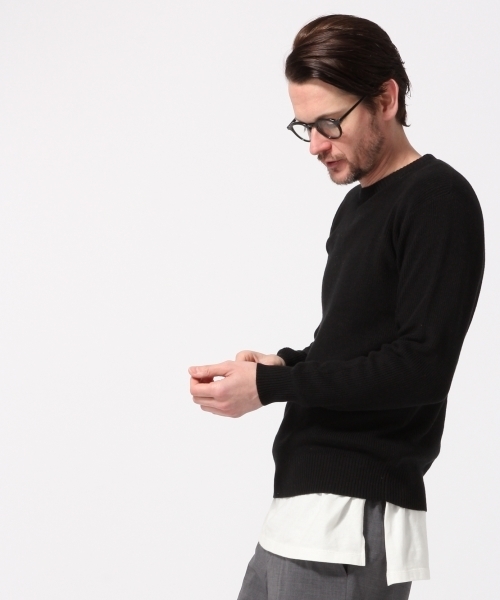 HARE（ハレ）の「カタアゼニットプルオーバー(HARE)（ニット/セーター・メンズ・オフホワイト/グレー/ブラック/ライトブルー・SMALL/LARGE/MEDIUM）」の2枚目の写真