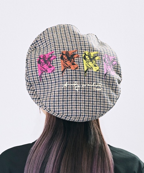 CA4LA(カシラ)の「COW MOTIF BERET(ハンチング/ベレー帽・メンズ・ブラック/オフホワイト/ベージュ・ONESIZE)」の6枚目の写真