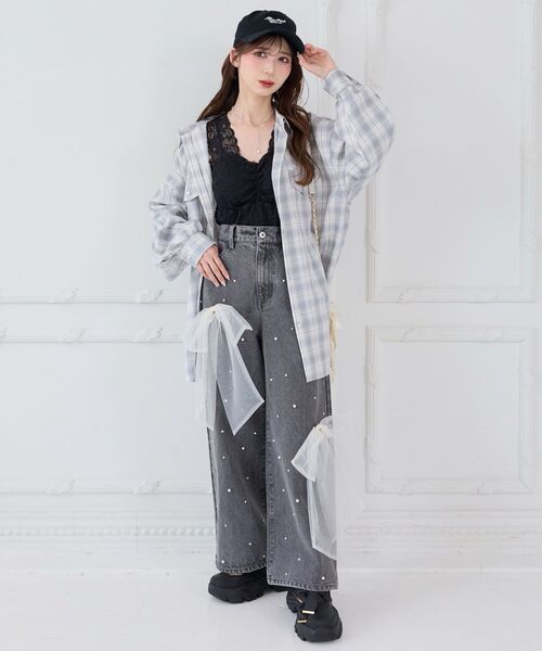 MAJESTIC LEGON(マジェスティックレゴン)の「カップ付きレースインナー(その他トップス・レディース・アイボリー/ブラック・MEDIUM)」の11枚目の写真