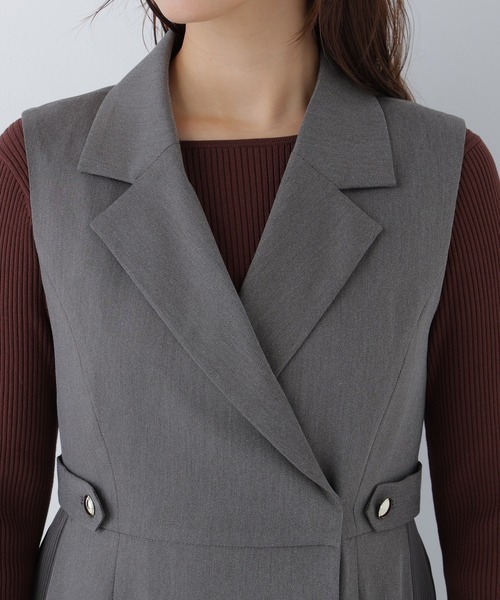 NATURAL BEAUTY BASIC(ナチュラルビューティーベーシック)の「サイドプリーツジャンスカ(ワンピース・レディース・ベージュ/チャコールグレー/ブラウン・MEDIUM/SMALL)」の13枚目の写真