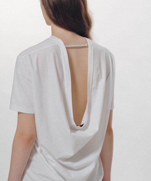 KEISUKEYOSHIDA(ケイスケヨシダ)の「Back Drape SS Tee(Tシャツ/カットソー・レディース・ネイビー/ホワイト/ブラック・L/M)」の8枚目の写真
