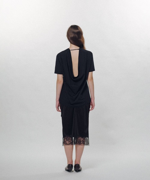 KEISUKEYOSHIDA(ケイスケヨシダ)の「Back Drape SS Tee(Tシャツ/カットソー・レディース・ネイビー/ホワイト/ブラック・L/M)」の12枚目の写真