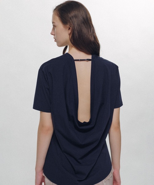 KEISUKEYOSHIDA(ケイスケヨシダ)の「Back Drape SS Tee(Tシャツ/カットソー・レディース・ネイビー/ホワイト/ブラック・L/M)」の17枚目の写真