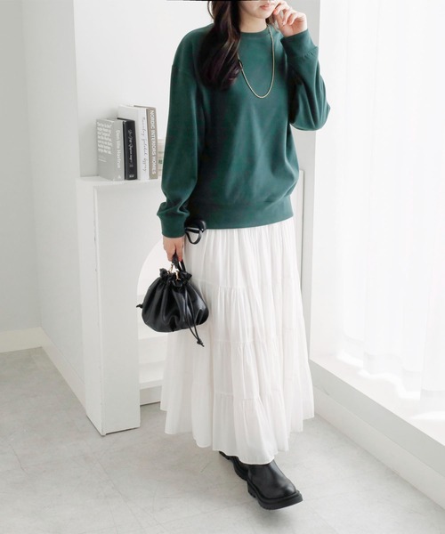 Viola e Viola(ヴィオラエヴィオラ)の「柔らか表起毛シンプルトップス(Tシャツ/カットソー・レディース・ブラック/ボルドー/ベージュ/グリーン/ライトベージュ・LL/M/L)」の19枚目の写真