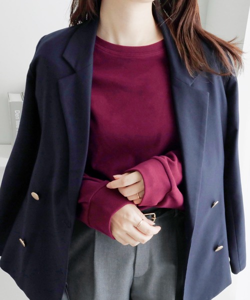 Viola e Viola(ヴィオラエヴィオラ)の「柔らか表起毛シンプルトップス(Tシャツ/カットソー・レディース・ブラック/ボルドー/ベージュ/グリーン/ライトベージュ・LL/M/L)」の22枚目の写真