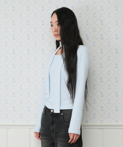 AMESWORLDWIDE(アメスワールドワイド)の「CLASSIC SCARF LS TEE SKY BLUE(Tシャツ/カットソー・レディース・その他・SMALL/MEDIUM)」の4枚目の写真