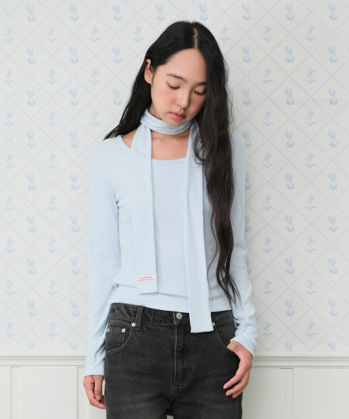 AMESWORLDWIDE(アメスワールドワイド)の「CLASSIC SCARF LS TEE SKY BLUE(Tシャツ/カットソー・レディース・その他・SMALL/MEDIUM)」の6枚目の写真