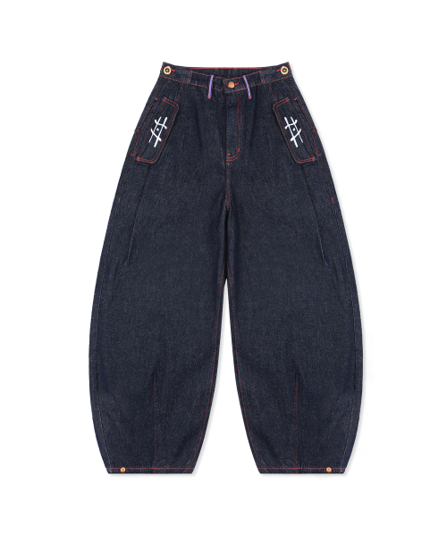 RuNaKi'Hu'(ルナキフ)の「WXP102 ミマモリ 生デニム 配色 バルーンパンツ (INDIGO)(デニムパンツ・レディース・その他・1/2/3)」の3枚目の写真