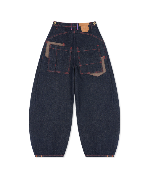 RuNaKi'Hu'(ルナキフ)の「WXP102 ミマモリ 生デニム 配色 バルーンパンツ (INDIGO)(デニムパンツ・レディース・その他・1/2/3)」の4枚目の写真