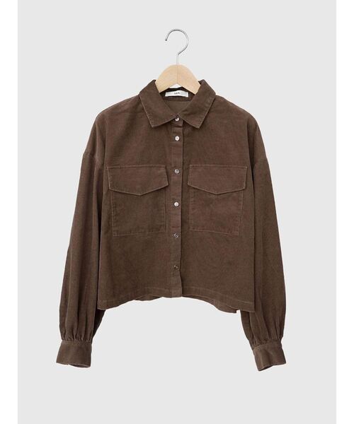 FIKA.(フィーカ)の「Fine corduroy shirt(シャツ/ブラウス・レディース・ネイビー/ダークブラウン・MEDIUM)」の1枚目の写真
