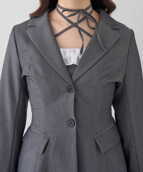 Belle Charme(ベルシャルム)の「【Belle Charme】Lace-up Tailored Jacket(テーラードジャケット・レディース・ブラック/グレー/ベージュ・FREE)」の10枚目の写真