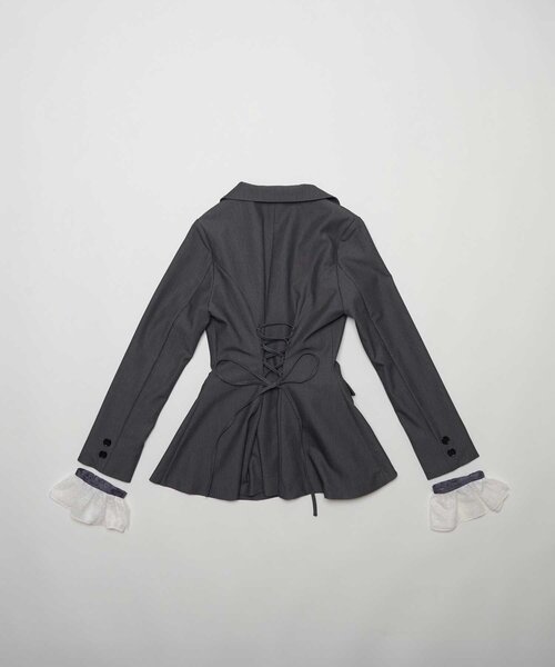 Belle Charme(ベルシャルム)の「【Belle Charme】Lace-up Tailored Jacket(テーラードジャケット・レディース・ブラック/グレー/ベージュ・FREE)」の18枚目の写真