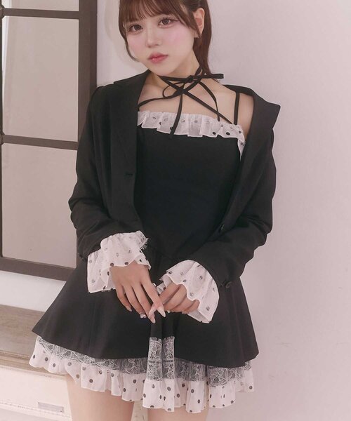 Belle Charme(ベルシャルム)の「【Belle Charme】Lace-up Tailored Jacket(テーラードジャケット・レディース・ブラック/グレー/ベージュ・FREE)」の19枚目の写真