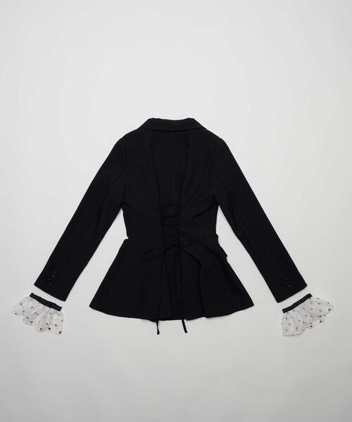 Belle Charme(ベルシャルム)の「【Belle Charme】Lace-up Tailored Jacket(テーラードジャケット・レディース・ブラック/グレー/ベージュ・FREE)」の22枚目の写真