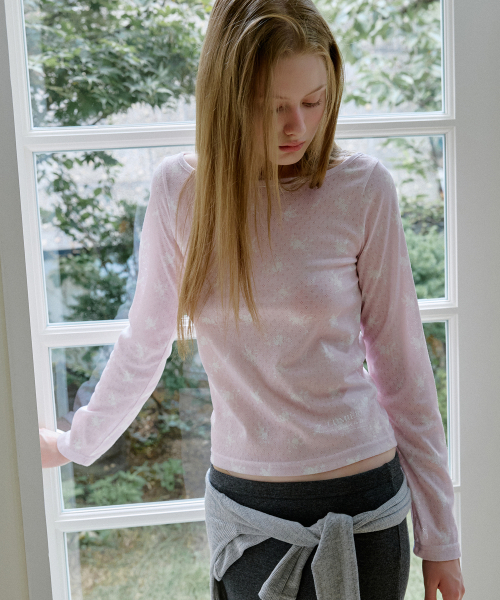 LETTER FROM MOON(レターフロムムーン)の「ルヌイ フラワー Tシャツ (ピンク)(Tシャツ/カットソー・レディース・その他・LARGE/MEDIUM/SMALL)」の4枚目の写真