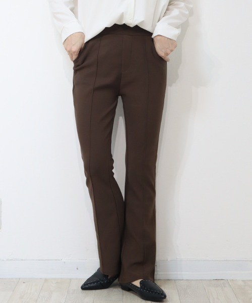 DISKEEN SURE(ディスキーンシュアー)の「履くだけ美脚爆誕!ジャージタッチ フレアパンツ(その他パンツ・レディース・グレー/ブラウン/ベージュ・FREE)」の3枚目の写真