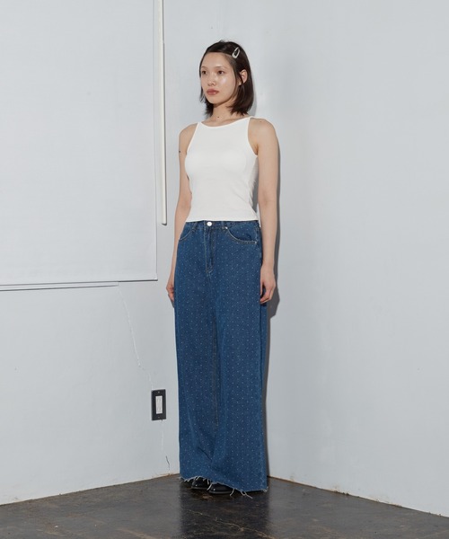 OFROOM(オフルーム)の「【2026秋冬新作】Dot Print Denim Pants|ドットプリントデニムパンツ(デニムパンツ・レディース・ブルー/ライトブルー/ブラウン・LARGE/MEDIUM/SMALL)」の20枚目の写真