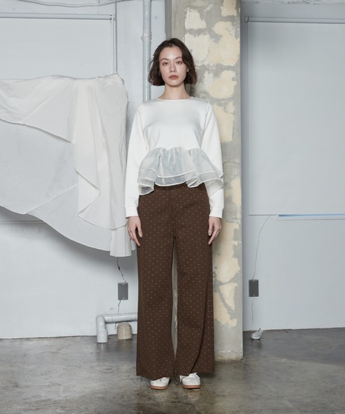 OFROOM(オフルーム)の「【2026秋冬新作】Dot Print Denim Pants|ドットプリントデニムパンツ(デニムパンツ・レディース・ブルー/ライトブルー/ブラウン・LARGE/MEDIUM/SMALL)」の15枚目の写真