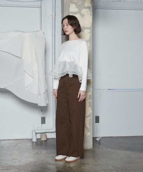 OFROOM(オフルーム)の「【2026秋冬新作】Dot Print Denim Pants|ドットプリントデニムパンツ(デニムパンツ・レディース・ブルー/ライトブルー/ブラウン・LARGE/MEDIUM/SMALL)」の16枚目の写真