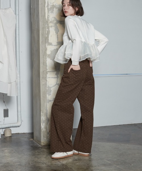 OFROOM(オフルーム)の「【2026秋冬新作】Dot Print Denim Pants|ドットプリントデニムパンツ(デニムパンツ・レディース・ブルー/ライトブルー/ブラウン・LARGE/MEDIUM/SMALL)」の10枚目の写真