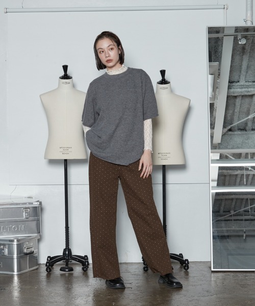 OFROOM(オフルーム)の「【2026秋冬新作】Dot Print Denim Pants|ドットプリントデニムパンツ(デニムパンツ・レディース・ブルー/ライトブルー/ブラウン・LARGE/MEDIUM/SMALL)」の5枚目の写真
