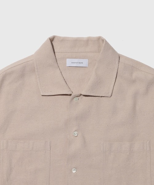 ADAM ET ROPE'（アダムエロペ）の「コットンシルクネップシャツ（シャツ/ブラウス・メンズ・ブラック/ベージュ・L/M）」の3枚目の写真