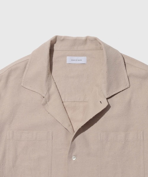 ADAM ET ROPE'（アダムエロペ）の「コットンシルクネップシャツ（シャツ/ブラウス・メンズ・ブラック/ベージュ・L/M）」の4枚目の写真