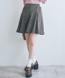 <大きいサイズ>千鳥チェックジャガードスカート marun