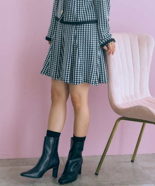 marun(マルン)の「<大きいサイズ>千鳥チェックジャガードスカート marun(スカート・レディース・ブラウン/ブラック・L/5L/4L/3L/LL)」の19枚目の写真