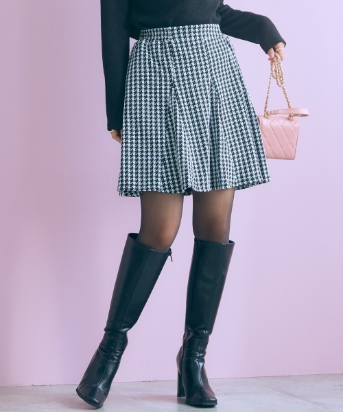 marun(マルン)の「<大きいサイズ>千鳥チェックジャガードスカート marun(スカート・レディース・ブラウン/ブラック・L/5L/4L/3L/LL)」の21枚目の写真